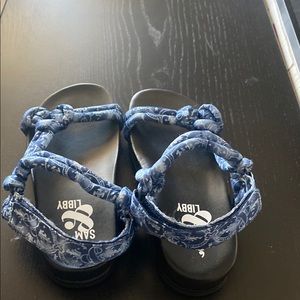 Sam & Libby Blue Sandals with Marbled Design
